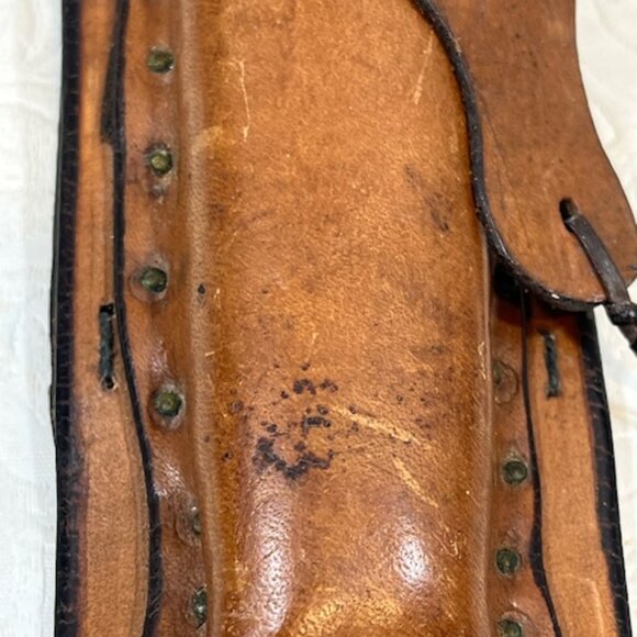 VTG '74 Handmade Brown Leather Tool/Knife Holder for Belt Rugged 6.5" Long - Picture 5 of 16